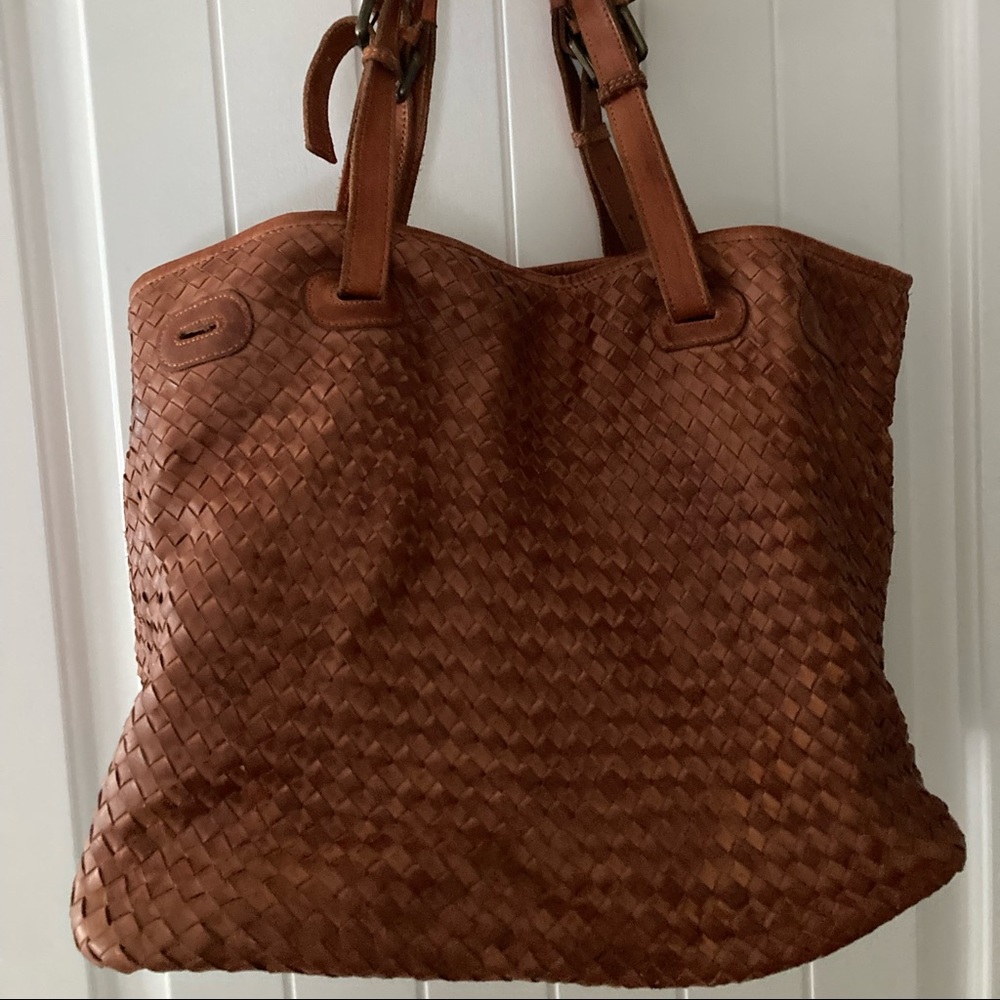 Valentina basket weave genuine leather bag
